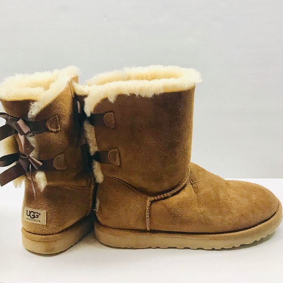 UGG Shoes - Ugg Bailey Bow II Chestnut Shearling Boots